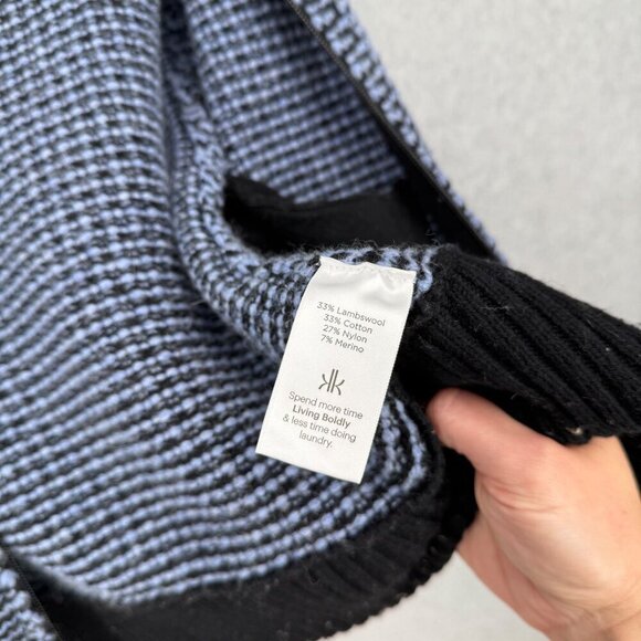 Krimson Klover Womens MVP3 Full Zip Sweater Size XS Blue Black Elbow Patch Wool - Picture 11 of 16